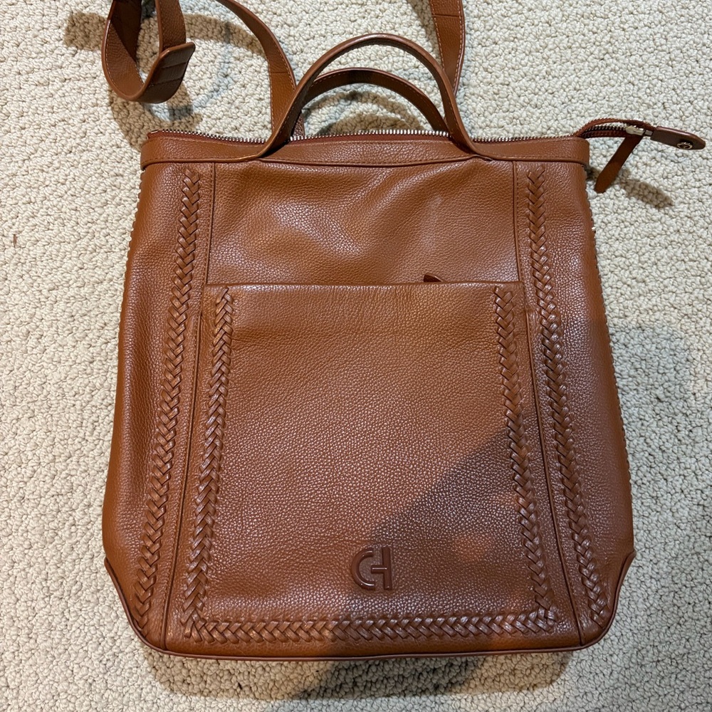 Cole Haan Brown Leather Shoulder Bag/ backpack